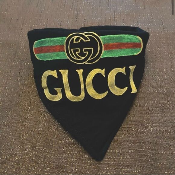 Luxury print hand painted fleece lined dog bandana - Picture 4 of 12